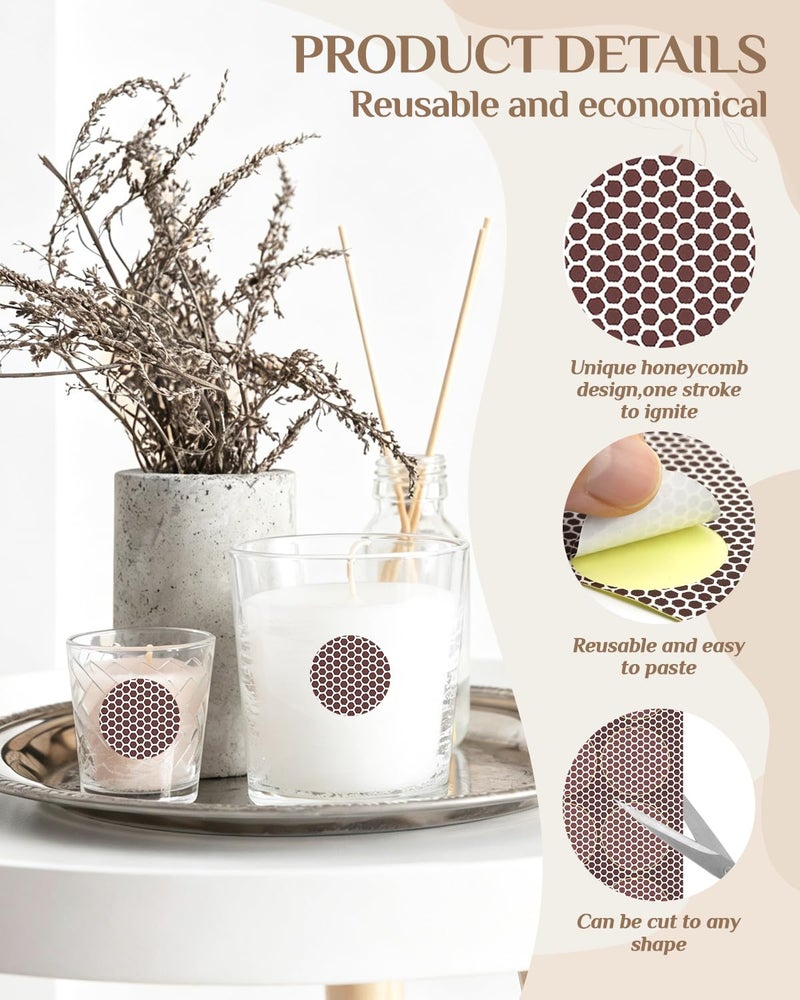 Abvsdu 28 PCS Match Striker Stickers, Match Striker Paper with Adhesive, Ideal for Fireplace Matches (Rotundity) - Image 3