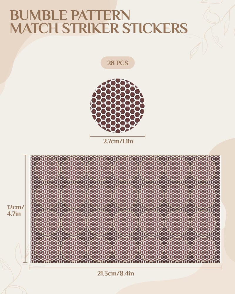 Abvsdu 28 PCS Match Striker Stickers, Match Striker Paper with Adhesive, Ideal for Fireplace Matches (Rotundity) - Image 2