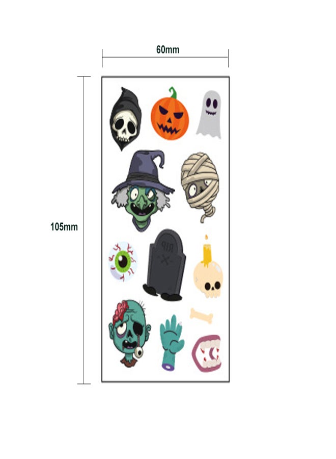 1 Sheet Cartoon Halloween Tattoo Stickers for Kid Fake Tatoo Children Hallowmas Body Art Waterproof Temporary Tattoo Sticker 105*60mm - Image 2