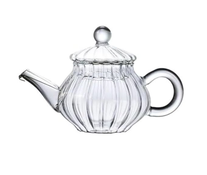 Mozacona Mini Tea Pot, Glass Teapot Small Tea Kettle for One person use,100ml