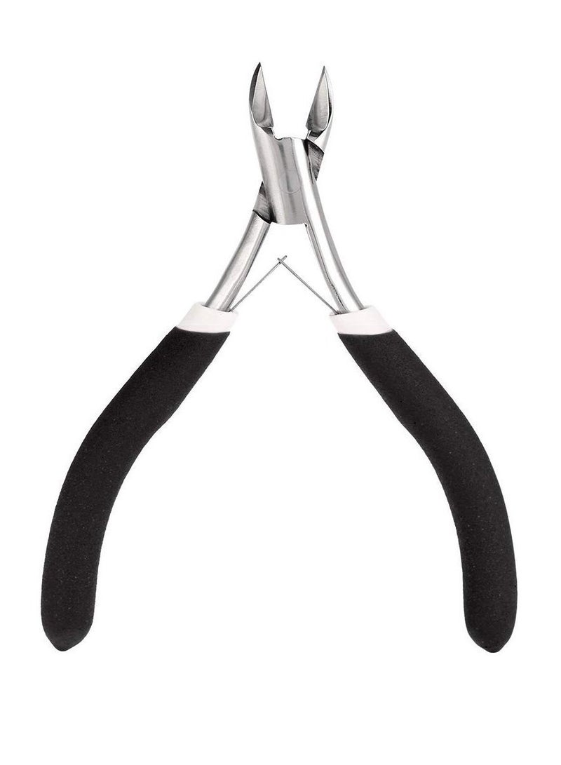 Excefore 2 Pack Cuticle Trimmer, Dead Skin Remover Clipper, Non-Slip Professional Cuticle Nipper Stainless Steel Cutter, 1/2 Jaw (7 mm) Cuticle Cutter- Black - Image 1
