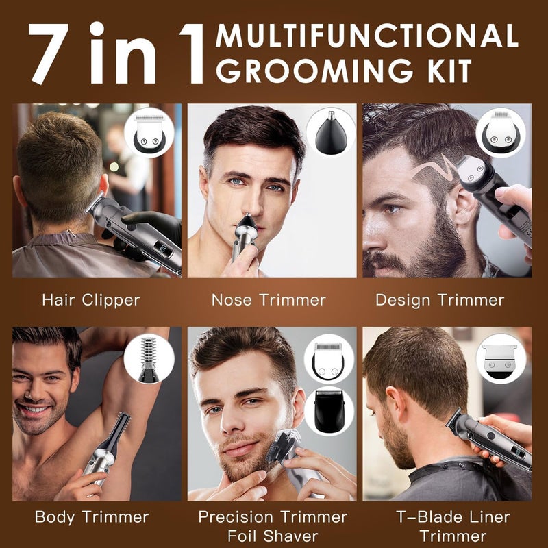 Hatteker Beard Trimmer for Men, Waterproof Hair Trimmer Electric Razor, Cordless Hair Clippers Shavers for Men, Shaving Kit for Nose Mustache Body Facial, Beard Grooming Kit - Image 2