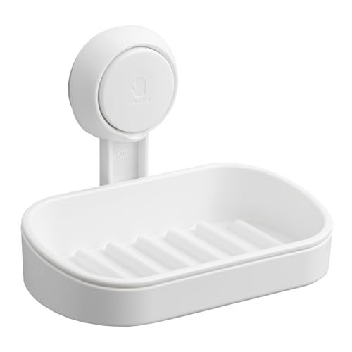 TAILI Soap Dish Soap Holder Suction Cup Powerful Vacuum Suction, Strong Sponge Holder for Shower, Bathroom, Tub and Kitchen Sink, Drill-Free, Removable - Image 1