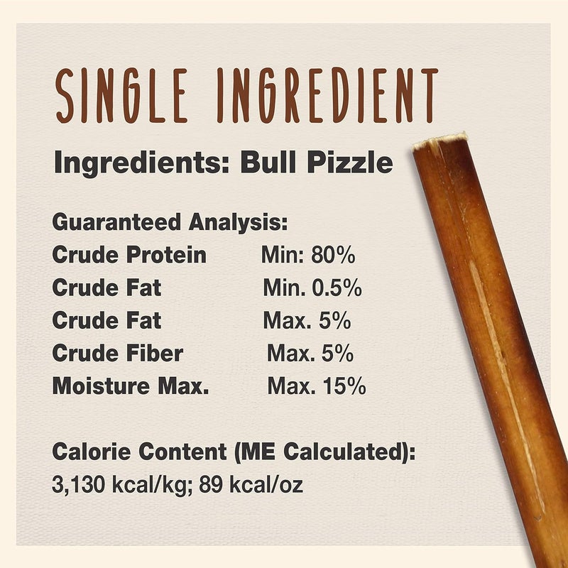 Cadet Bully Sticks for Small Dogs  AllNatural Beef Pizzle High Protein Low Fat LongLasting Grain  RawhideFree Dog Chews for Aggressive Chewers Small 12 Ounce - Image 4