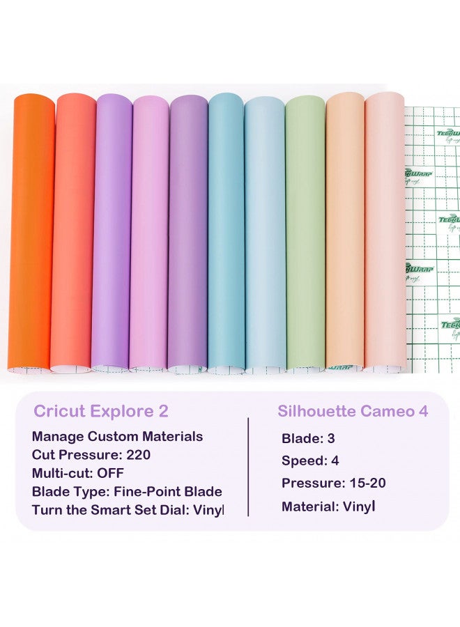TECKWRAP 001 Vinyl Soft Matte Permanent Adhesive Vinyl 12" x 12" 21 Sheets/Pack Assorted Colors for Scrapbooking, Craft Cutters,Sign Plotters - Image 3