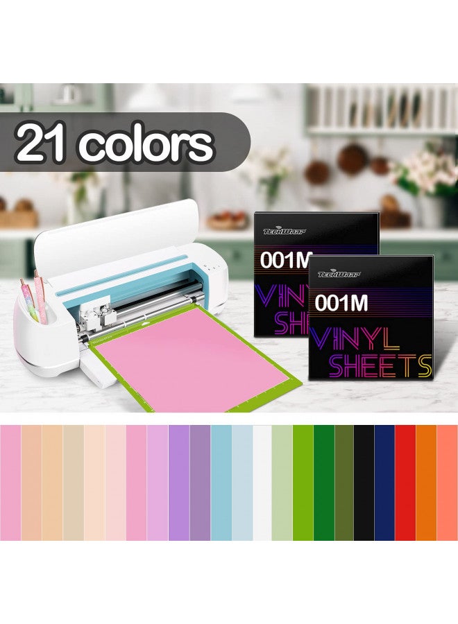 TECKWRAP 001 Vinyl Soft Matte Permanent Adhesive Vinyl 12" x 12" 21 Sheets/Pack Assorted Colors for Scrapbooking, Craft Cutters,Sign Plotters - Image 4