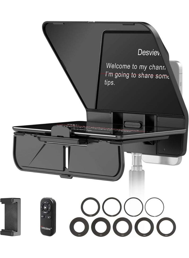 Desview T5 11-Inch Teleprompter For Phone Tablet And DSLR Cameras – Professional Video Recording Teleprompter With Beam Splitter Glass, Remote Control And Adjustable Mount - Image 1