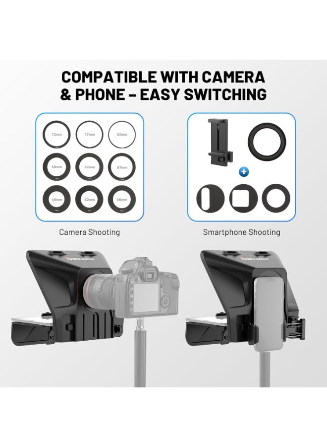 Desview T5 11-Inch Teleprompter For Phone Tablet And DSLR Cameras – Professional Video Recording Teleprompter With Beam Splitter Glass, Remote Control And Adjustable Mount - Image 3
