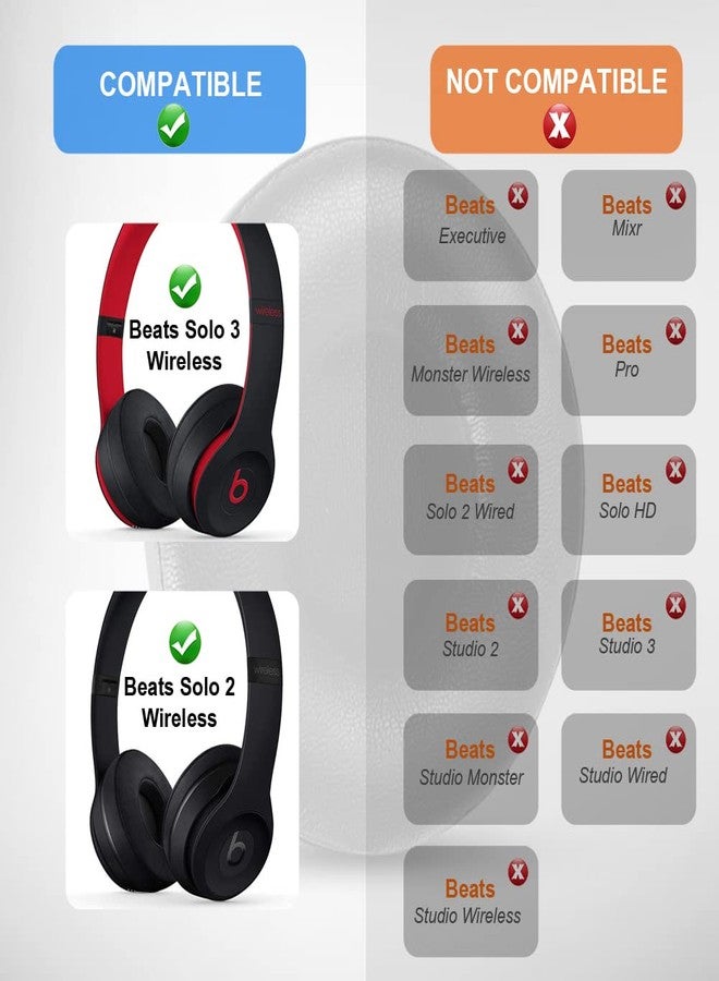 SYIDINZN غطاء وسائد الأذن البديل لسماعات Beats Solo 2 و Solo 3 اللاسلكية فوق الأذن، غطاء وسائد الأذن من جلد البروتين ورغوة الذاكرة (أبيض) - Image 5