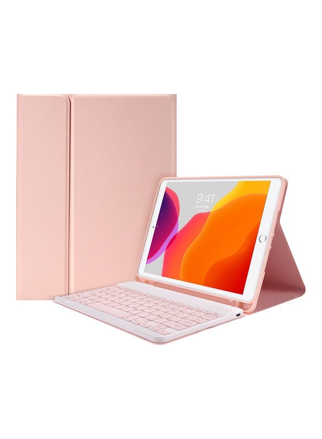 NIBEMINENT Detachable BT Keyboard Case and Elastic Pen Slot Pink - Image 1