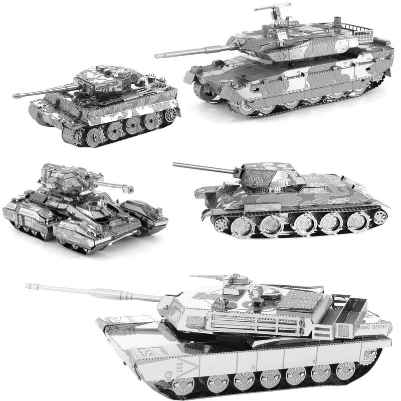 Tank Diy Handmade 3D Metal Puzzle Adult Stereo Model Assembled Assembled Educational Toys High - Image 2