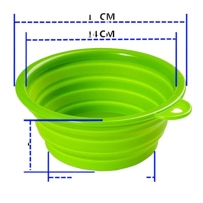 Portable Silicone Pet Bowl with Collapsible Design Carabiner Hook Portable Travel and Silicone Build for dogs cats travel walks and outdoor feeding Everyday Use Black - Image 2