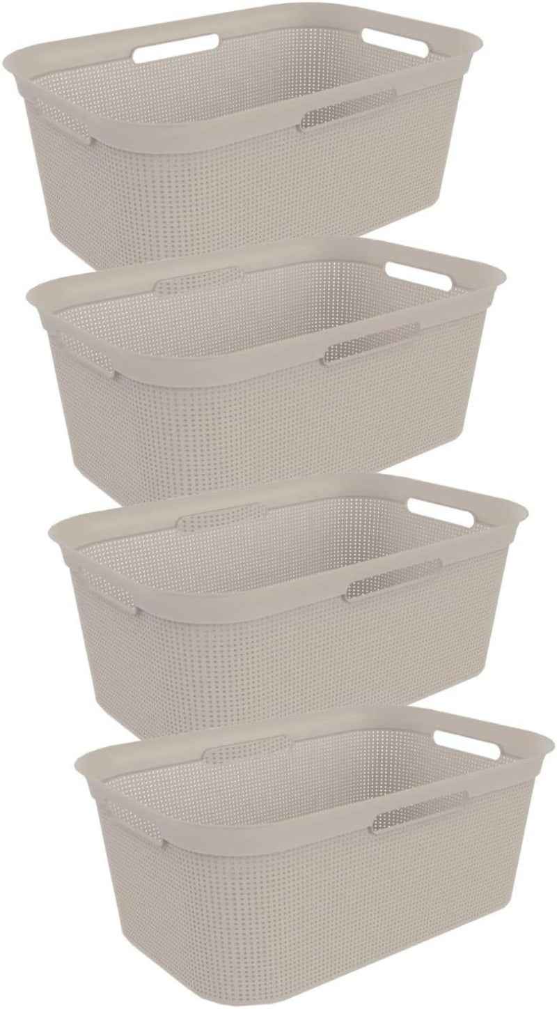 Rotho Brisen Set of 4 laundry basket 41 l Plastic PP BPAfree beige 4 x 40l 596 x 396 x 313 cm