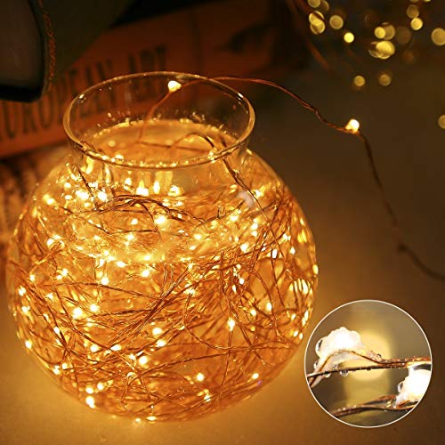 XERGY 10M 100 Led String Fairy Light Powered by Battery Box and Remote, 8 Mode Functions Copper Wire for Home Decoration Birthday Home Decoration Festival Rice (Warm White) - Battery not Included - Image 5
