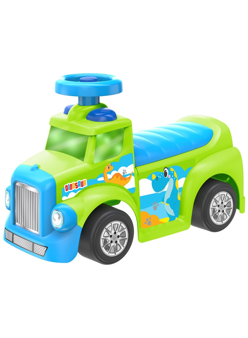 D-Power My First Foot to Floor Dino – Multicolour | Toddler Walker Foot to Floor Slider | Hidden Storage Space, Moveable Steering Wheel & Squeaky Horn | Pre-School & Nursery Walking Aid | Ages 1+ - Image 4