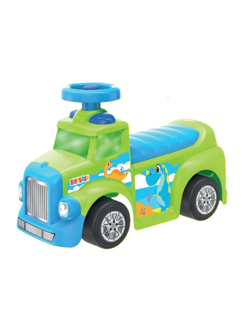 D-Power My First Foot to Floor Dino – Multicolour | Toddler Walker Foot to Floor Slider | Hidden Storage Space, Moveable Steering Wheel & Squeaky Horn | Pre-School & Nursery Walking Aid | Ages 1+ - Image 3