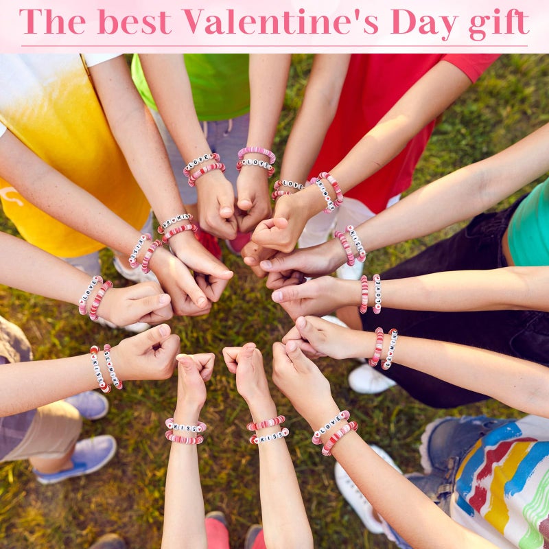 Kigeli 24 Set Valentine Bracelets with Card Galentine's Day Bracelets Bulk Valentines Day Party Favors Galentines Friendship Gift Friend Exchange Gift for Women Party Favors - Image 5