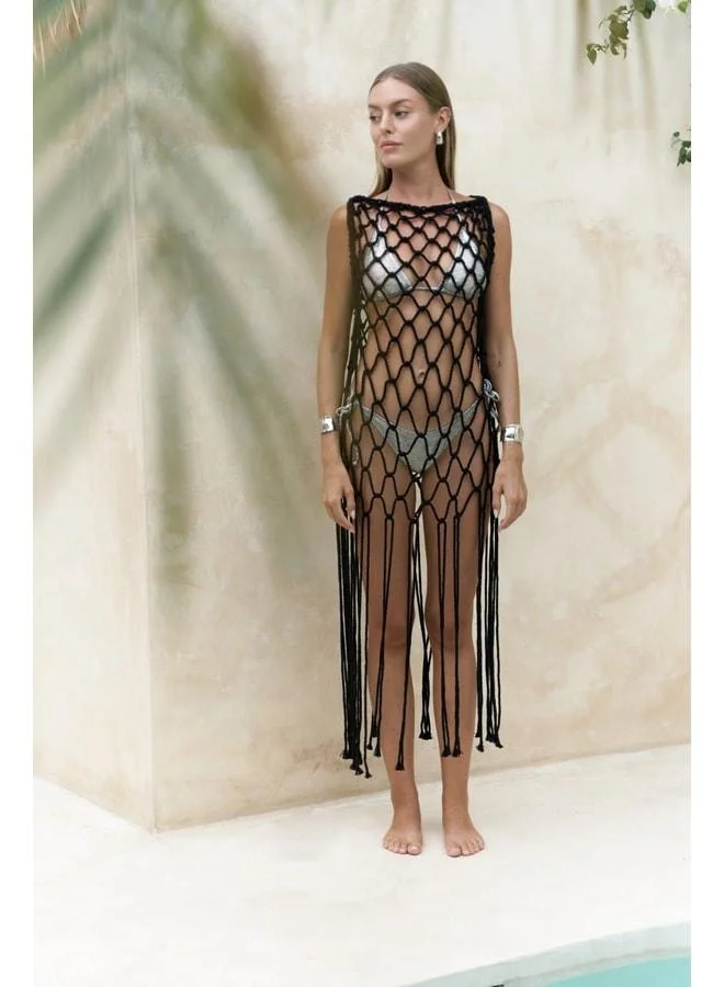 Bohemai Hamper Black Mesh Dress.
