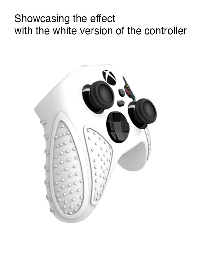 SJet 2 PACK Xbox Series S & Xbox Series X Controller Skin Case Soft Flat Anti-Slip Silicone Protective Cover, with 16 Raised Thumb Grip Caps (Black+Clear)  - Image 3