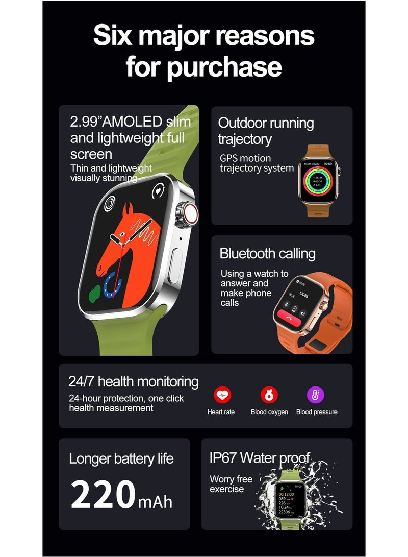 Panda 2.01" HD Full Touch Smart Watch with Dual-Mode Bluetooth Call, Intelligent Voice Assistant & 100+ Sports Modes - 240x296 High Resolution, Heart Rate & Message Reminder - Image 4