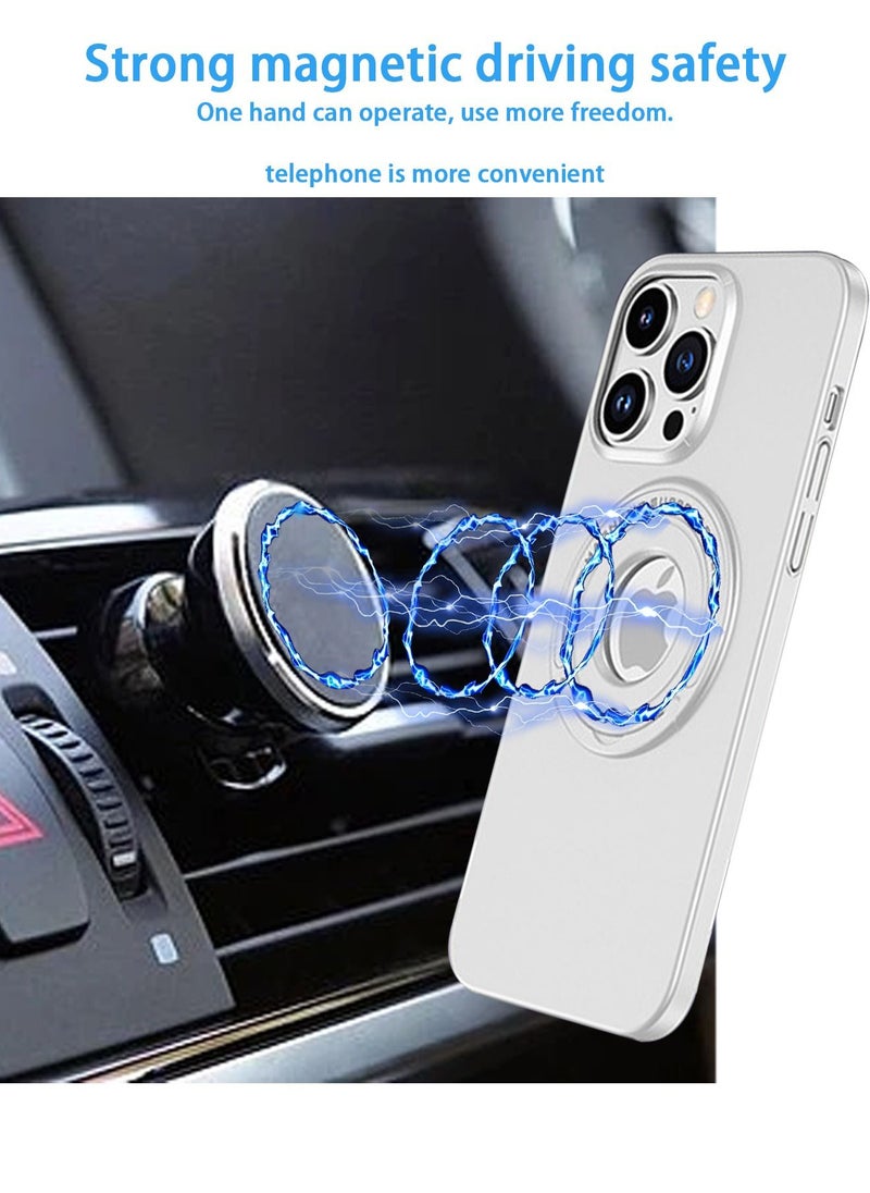 Generic - iPhone 14 Pro MagSafe Case Cover Protector Protection With Magnetic Wireless Charging Back Invisible Ring Stand Mobile Phone Holder Kickstand Cell Anti-scratch Anti-drop Shockproof Cover Accessory - Image 1
