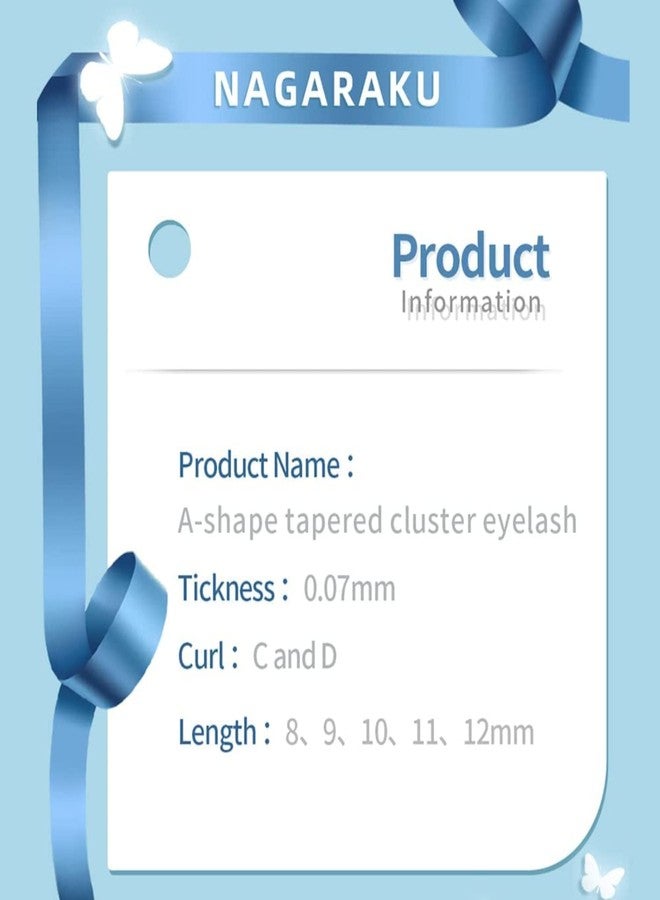 NAGARAKU DIY Individual Cluster Eyelashes Extension A Shaped Tapered False Lash Home Grafting Dovetail Eye Lash of 240 Clusters A/M Type Black (13mm, 0.07 D) - Image 3