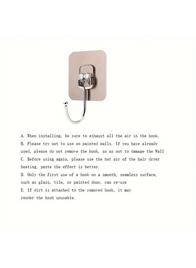2Pcs Ultra Durable Transparent Adhesive Wall Hooks Reusable No Drilling Waterproof Oil Resistant - Image 4