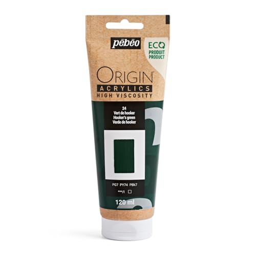 PEBEO Origin Ecodesigned Highviscosity Acrylic Paint High Pigment Concentration for Intense Color and Excellent Lightfastness 405 Fluid Ounces 120 ml Tube Hookers Green - Image 1