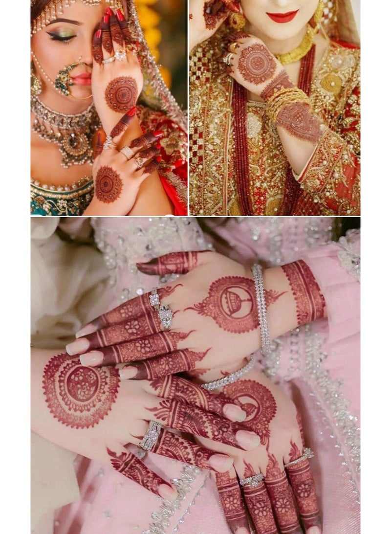 يوكانبي ٦ قطع من ملصقات تاتو الدانتيل البني الزهري – تاتو مؤقت مقاوم للماء للنساء، فن جسم أنيق وطويل الأمد - Image 5