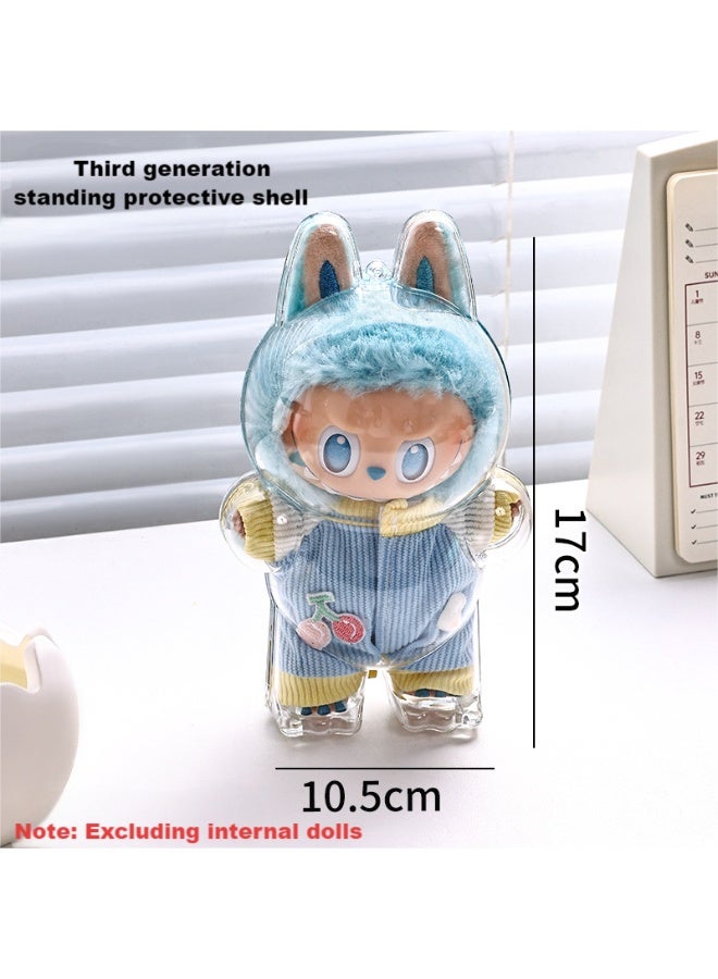 بيوينتي غطاء واقي شفاف من دمية على غرار ملابس Labubu ، غطاء غبار دمية ، يستخدم لحماية وعرض الدمى الثمينة - Image 1
