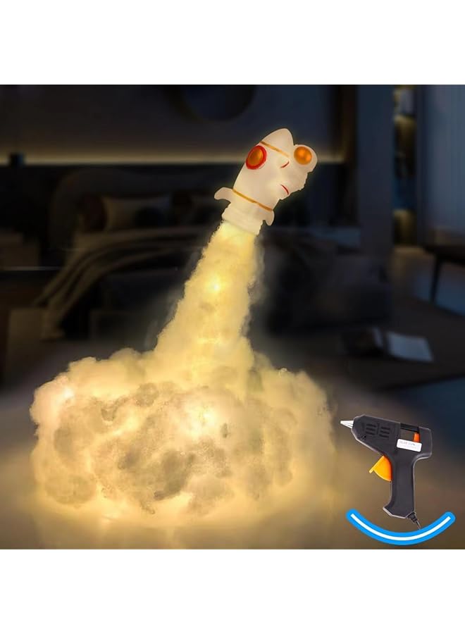 The Bros مصباح ليلي صاروخي DIY للأطفال، ديكور غرفة الأولاد، مصباح غرفة الأطفال، مصباح ليلي صاروخي، ديكور جمالي لغرفة الأطفال، مصباح غرفة الأطفال DIY، مصباح ليلي DIY للأولاد من 4-10 سنوات - Image 1