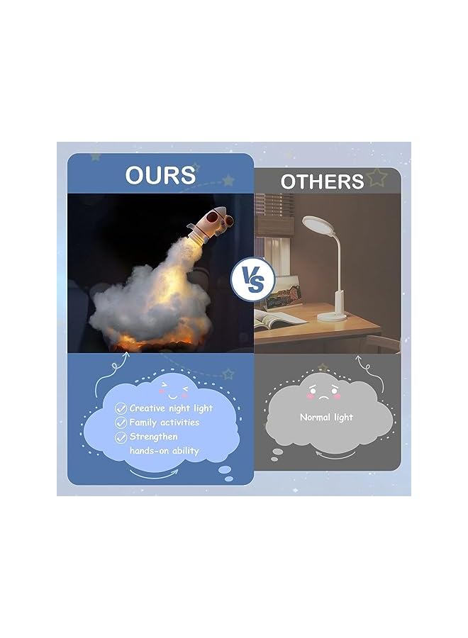 The Bros مصباح ليلي صاروخي DIY للأطفال، ديكور غرفة الأولاد، مصباح غرفة الأطفال، مصباح ليلي صاروخي، ديكور جمالي لغرفة الأطفال، مصباح غرفة الأطفال DIY، مصباح ليلي DIY للأولاد من 4-10 سنوات - Image 5