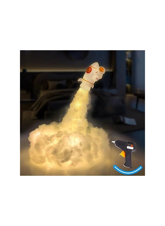 The Bros مصباح ليلي صاروخي DIY للأطفال، ديكور غرفة الأولاد، مصباح غرفة الأطفال، مصباح ليلي صاروخي، ديكور جمالي لغرفة الأطفال، مصباح غرفة الأطفال DIY، مصباح ليلي DIY للأولاد من 4-10 سنوات - Image 2