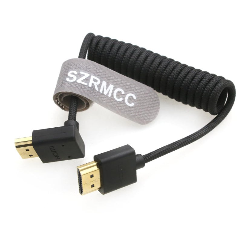 اس زد ار ام سي سي كابل 8K HDMI إلى HDMI بزاوية علوية فائق السرعة ملفوف مضفر للكاميرا Z Cam E2 Sony FX6 FX9 Canon EOS C70 C300 Portkeys BM5 Atomos Ninjav V Shogun Monitor - Image 5
