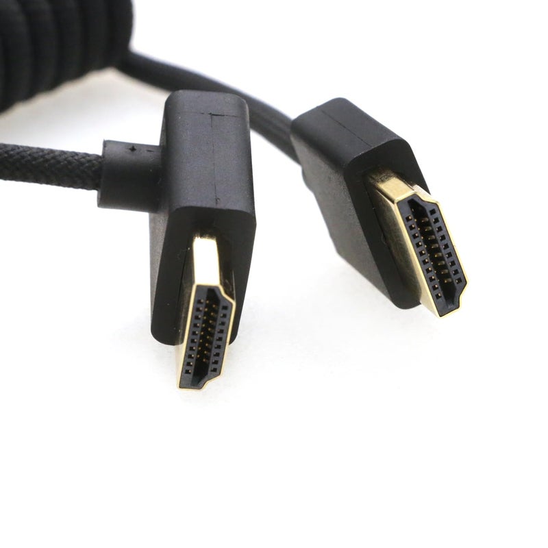 اس زد ار ام سي سي كابل 8K HDMI إلى HDMI بزاوية علوية فائق السرعة ملفوف مضفر للكاميرا Z Cam E2 Sony FX6 FX9 Canon EOS C70 C300 Portkeys BM5 Atomos Ninjav V Shogun Monitor - Image 4