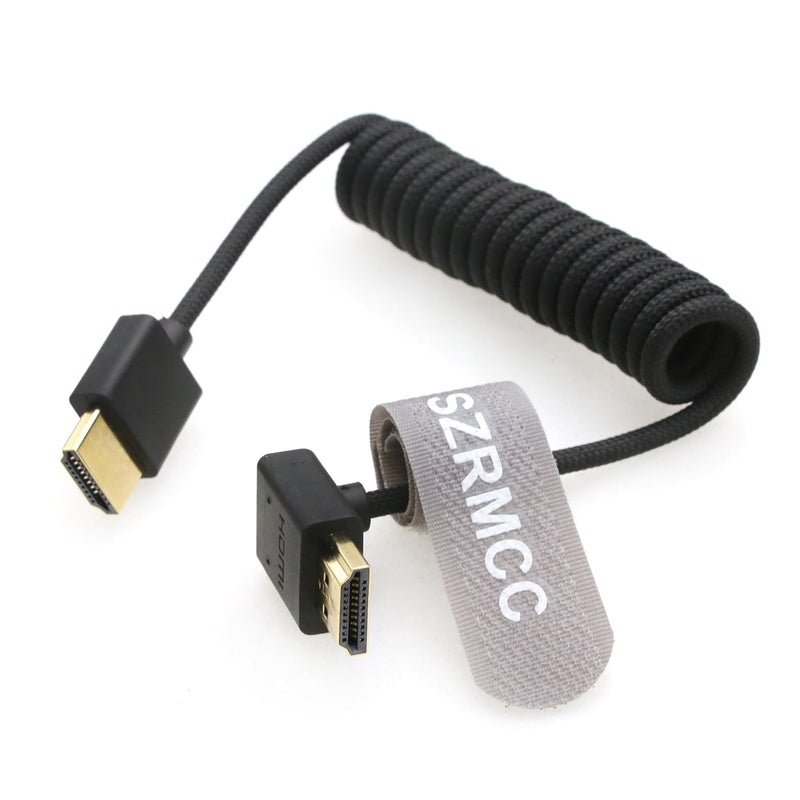 اس زد ار ام سي سي كابل 8K HDMI إلى HDMI بزاوية علوية فائق السرعة ملفوف مضفر للكاميرا Z Cam E2 Sony FX6 FX9 Canon EOS C70 C300 Portkeys BM5 Atomos Ninjav V Shogun Monitor - Image 3