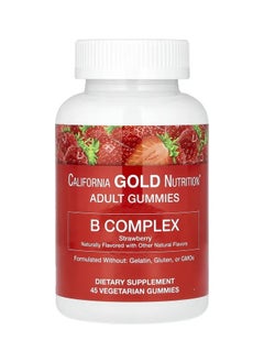 California Gold Nutrition California Gold Nutrition B Complex Gummies Strawberry 45 Vegetarian Gummies  - Image 1