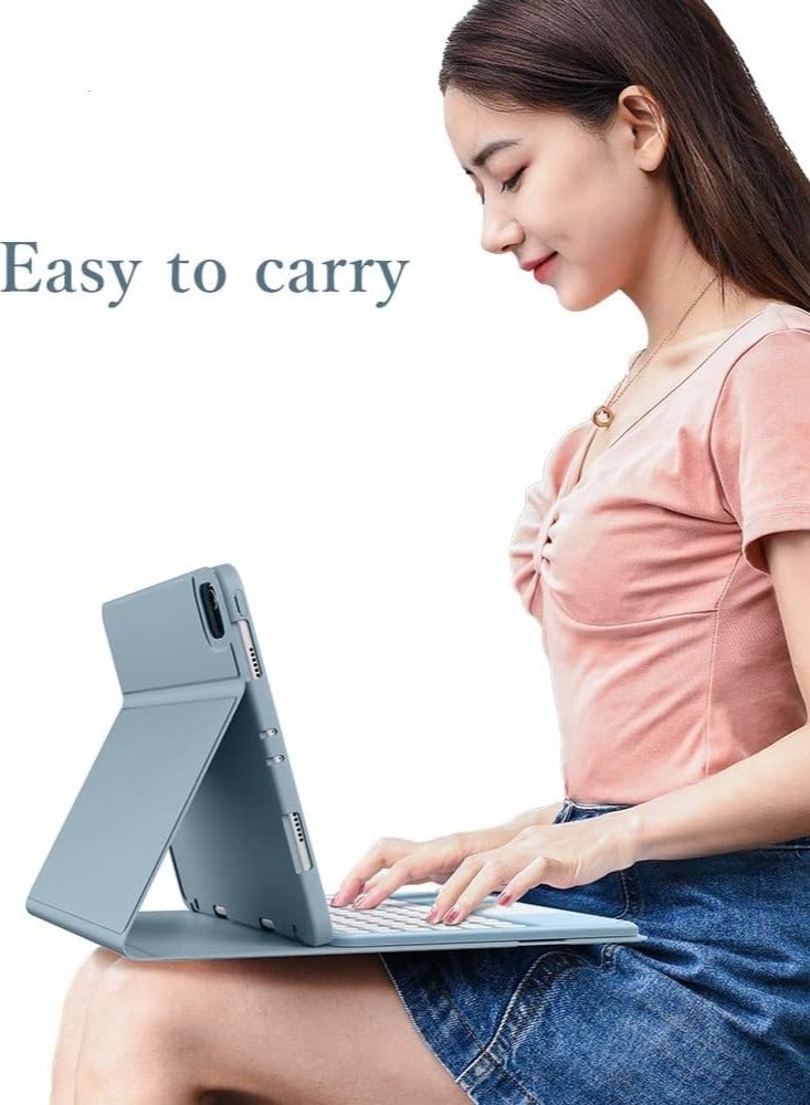 iPad 10th Generation Touchpad Keyboard Case Retro Round Key with Mouse Cute Color Keyboard with Trackpad Detachable Touch Keyboard iPad 10 2022 10.9 inch Cover - Image 3