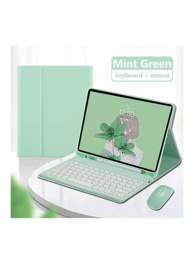 iPad 10th Generation Touchpad Keyboard Case Retro Round Key with Mouse Cute Color Keyboard with Trackpad Detachable Touch Keyboard iPad 10 2022 10.9 inch Cover - Image 2