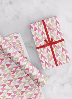 Hearts Wrapping Paper – Luxurious Premium Finish, 4 Sheets (50x70 cm) for Romantic Gift Wrapping