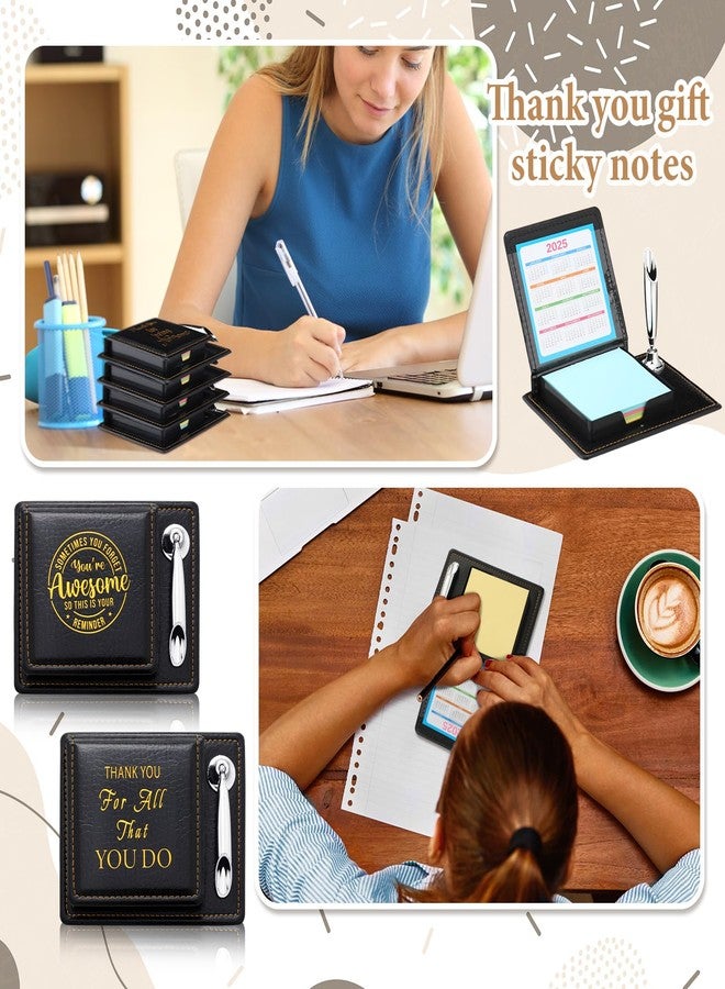 Sinload 12 Sets Employees Appreciation Sticky Note Holder Thank You Gifts for Coworkers Teacher Nurse Appreciation Gifts Included Sticky Notes Pen Holder with PU Leather Box - Image 3
