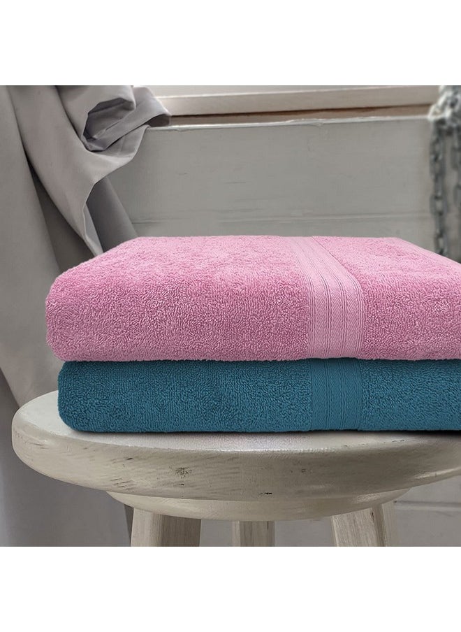 Sassoon Anatolia 100% Cotton 2 Piece Large Bath Towel 500 GSM (Pink-Teal - 60X120 cms) - Extra Soft, Quick Drying & Super Absorbent Bath Towel for Men/Women - pzsku/ZF65715F942FD0C592D7AZ/45/_/1737805785/1f87af59-9279-4c4d-aff6-2d138df3b17a