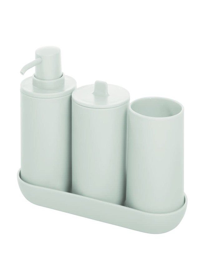 InterDesign iDesign 4-Piece Recycled Plastic Bathroom Accessory Set, The Cade Collection - 9.75" x 4.125" x 6.5", Green - Image 5