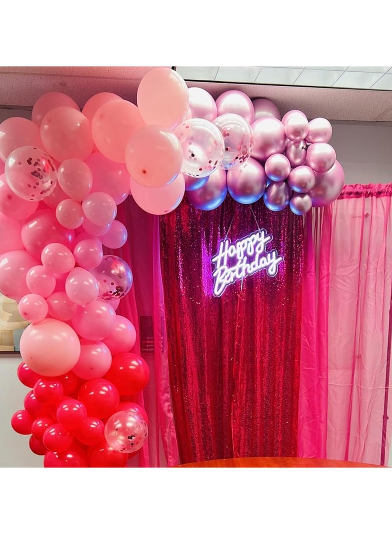 HOME ZONE Set 50pcs 12inch Metallic Light Pink Balloon Pastel Pink Latex Helium Balloons Confetti Chrome Pink Balloon Princess Birthday Party Decorations Bride Wedding DIY Supplies - Image 4