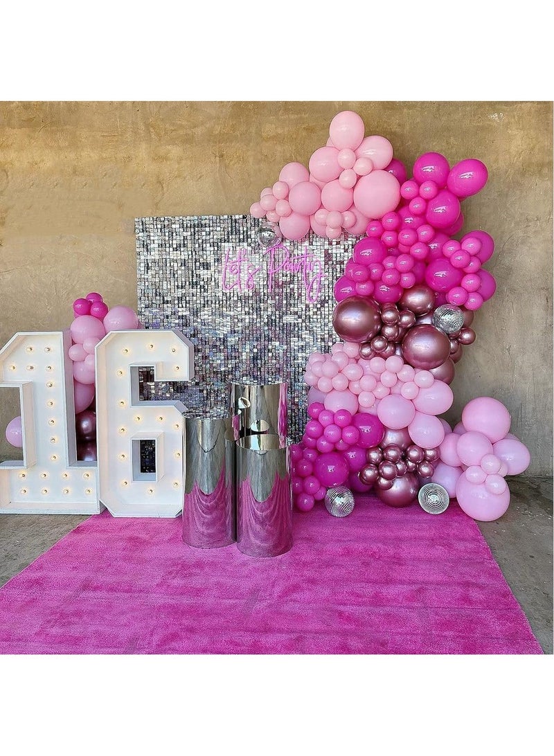 HOME ZONE Set 50pcs 12inch Metallic Light Pink Balloon Pastel Pink Latex Helium Balloons Confetti Chrome Pink Balloon Princess Birthday Party Decorations Bride Wedding DIY Supplies - Image 3