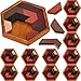 Yilloog 12 Pack Hexagon Tangram Puzzles Gifts for Christmas Wooden Brain Survivor Puzzles for Adult Challenge Hexagon Tangram Brain Teaser Geometric Jigsaw Russian Blocks for Family Party Logic Game - Image 2