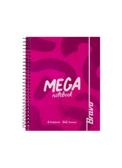 Bravo New Mega Notebook Large - 6 Subjects - Pink  - Image 1