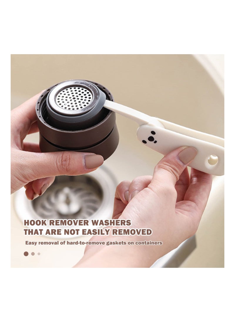 2 Pcs 3 in 1 Multifunctional Cleaning Brush Mini Glass Cover Cleaning Brush Bottle Crevice Brush Cleaner Set Bottle Cap Detail Brush for Nursing Bottle Cup Cover Lid Groove Cleaning Gadgets Set - Image 5