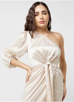 ELLA One Shoulder Waist Knot Dress  - Image 3