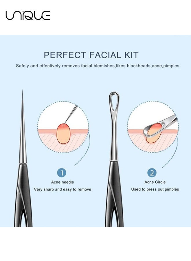 Unique Blackhead Remover Tool, 2 Pcs Pimple Popper Tool and Blemish Remover Extraction Tools for Estheticians Professional Pore Extractor Tools for Nose & Face Whitehead Popping, Blemish - Image 5